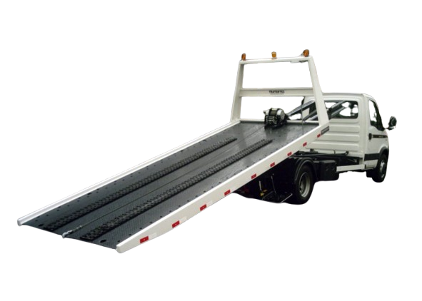 Plataforma guincho auto socorro pesada Tratortec com capacidade de carga de 2.500 a 6.000 kg.
