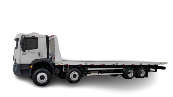 Plataforma de auto socorro 20 Ton ECOVAC para transporte pesado de veículos e máquinas.