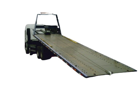 Plataforma guincho auto socorro pesadíssima Tratortec com capacidade de carga de 12 a 15 toneladas.