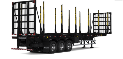 Semirreboque florestal 3 eixos Metalesp para transporte de madeira em toras