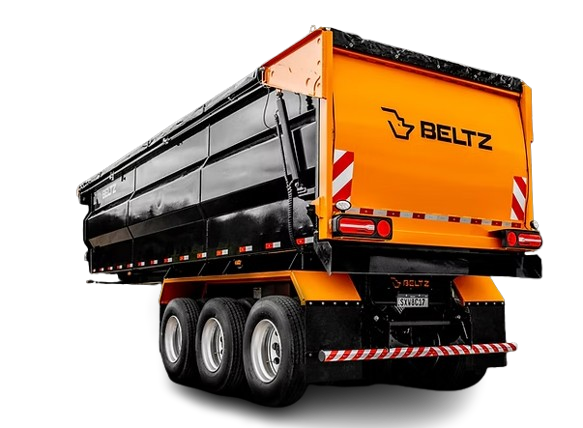Semirreboque com descarregamento por empurre SR Beltz Construção.