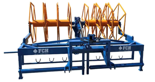 Recolhedor de Manguira RGM-080 com carretel para 8000 metros e capacidade de 3 hectares por dia.