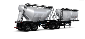 Bitrem silo Metalesp 2+2 eixos para transporte de cimento cal e pulverulentos em caminhão 6x4