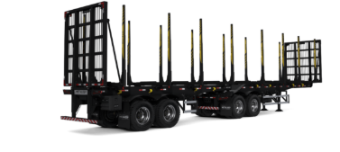 Bitrem florestal 2+2 eixos Metalesp para transporte de toras e madeira