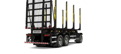 Reboque florestal 3 eixos Metalesp para transporte de madeira e toras.